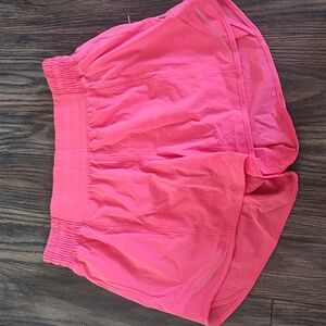 Lululemon hotty hot high rise lined pink shorts size 6
